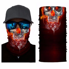 Load image into Gallery viewer, Fire Skull Face Mask