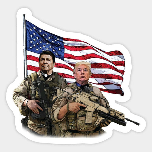Ronald Reagan & Donald Trump Soldiers Sticker