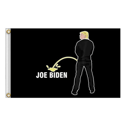 Trump Urinates Biden Flag